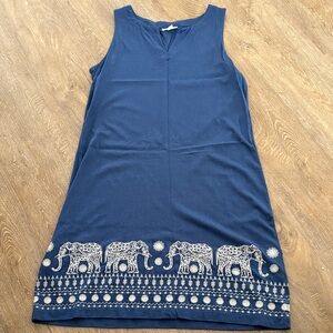 J. Jill Blue Dress with Embroidered Detail